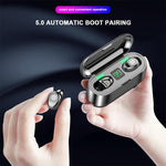 F9 TWS V5.0 Touch Control Binaural Wireless Bluetooth Headset with Charging Case and Digital Display, F9