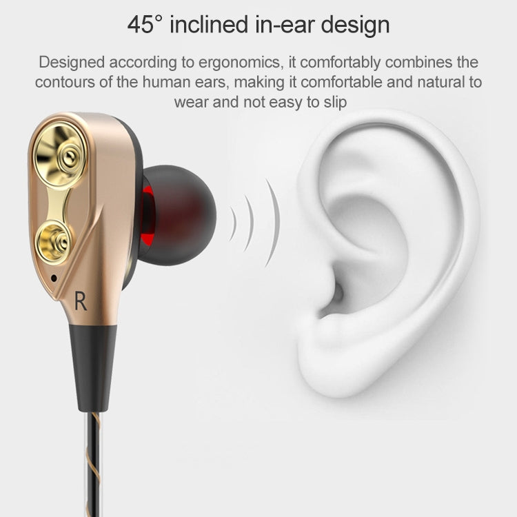 D12 1.2m Wired In Ear 3.5mm Interface Stereo Wire-Controlled HIFI Earphones Dual-motion Loop Running Game Music Headset With Packaging, D12 With Packaging (Black)