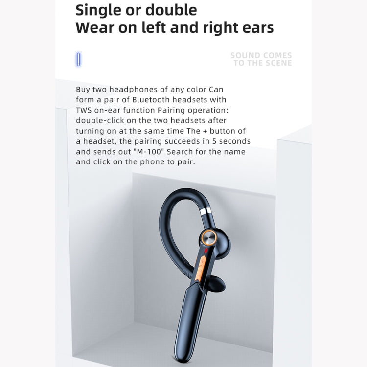 ME-100 TWS Business Rotating Universal True Stereo 5.0 Version Hanging Ear In-Ear Bluetooth Headset