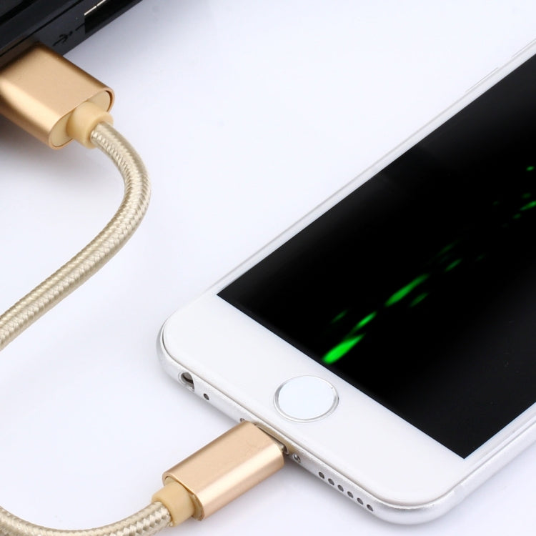 1m Woven Style Metal Head 84 Cores 8 Pin to USB 2.0 Data / Charger Cable