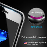 For iPhone 7 0.3mm 9H Surface Hardness 4D Curved Edge Full Screen Tempered Glass Screen Protector