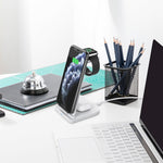 HQ-UD21 3 in 1 Folding Mobile Phone Watch Multi-Function Charging Stand Wireless Charger for iPhones & Apple Watch & Airpods, HQ-UD21