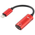 2 in 1 8 Pin Male to Dual 8 Pin Female Charging and Listening to Music Audio Earphone Adapter, Compatible with All IOS Systems