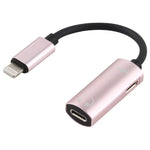 2 in 1 8 Pin Male to Dual 8 Pin Female Charging and Listening to Music Audio Earphone Adapter, Compatible with All IOS Systems