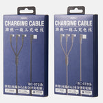 REMAX RC-167th 3 in 1 2.1A USB to 8 Pin + USB-C / Type-C + Micro USB Range Series Elbow Charging Cable, Cable Length: 1m