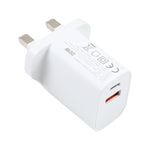 E087 20W USB-C / Type-C + USB Ports Fast Charging Travel Charger, UK Plug, UK Plug