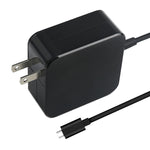 45W USB-C / Type-C Power Adapter Portable Charger for Laptops with Type-C Charging Cable, US Plug, 45W US Plug /Black