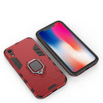 For iPhone XR PC + TPU Shockproof Protective Case with Magnetic Ring Holder, For XR