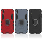 For iPhone XR PC + TPU Shockproof Protective Case with Magnetic Ring Holder, For XR