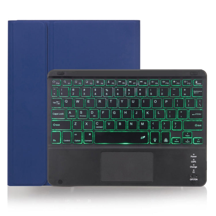 X-11BCS Skin Plain Texture Detachable Bluetooth Keyboard Tablet Case for iPad Pro 11 inch 2020 / 2018, with Touchpad & Pen Slot & Backlight