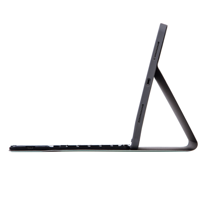 X-11BCS Skin Plain Texture Detachable Bluetooth Keyboard Tablet Case for iPad Pro 11 inch 2020 / 2018, with Touchpad & Pen Slot & Backlight
