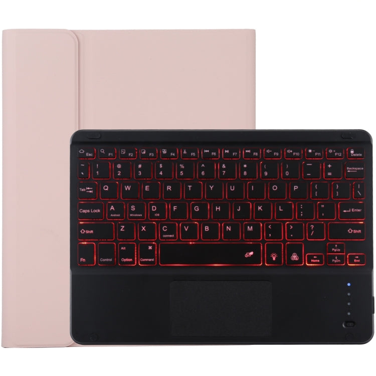 TG-102BCS Detachable Bluetooth Black Keyboard + Microfiber Leather Tablet Case for iPad 10.2 inch / iPad Air (2019), with Touch Pad & Backlight & Pen Slot & Holder, Black Keyboard