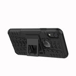For iPhone XR Tire Texture TPU+PC Shockproof Case with Holder, For iPhone XR, For XR