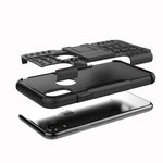 For iPhone XR Tire Texture TPU+PC Shockproof Case with Holder, For iPhone XR, For XR