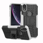 For iPhone XR Tire Texture TPU+PC Shockproof Case with Holder, For iPhone XR, For XR