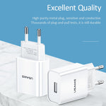 USAMS US-CC075 T18 2.1A Single USB Travel Charger, EU Plug, EU Plug
