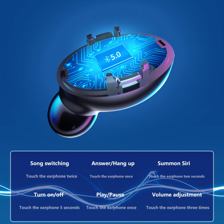 A9 TWS CVC8.0 and DSP Dual Noise Cancelling Bluetooth Earphone with Magnetic Charging Box & LED Digital Display, Support Touch & HD Call & Siri & Power Bank, A9