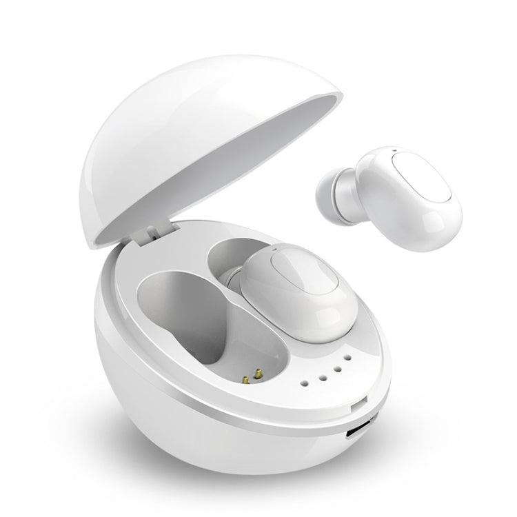 A10 TWS Space Capsule Shape Wireless Bluetooth Earphone with Magnetic Charging Box & Lanyard, Support HD Call & Automatic Pairing Bluetooth, Black, Black White, White, White + Black