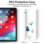 4 PCS Non-slip Mute Wear-resistant Nib Cover for Apple Pencil 1 / 2, Dark Blue, Mint Green, Transparent, White
