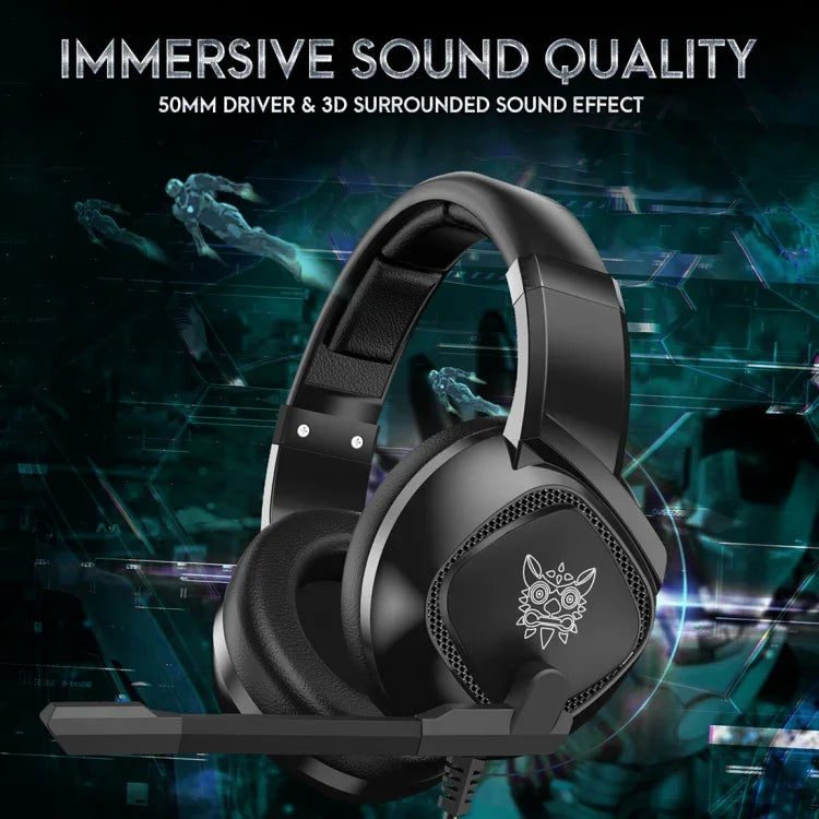 ONIKUMA K19 Single Plug Light Adjustable Gaming Headphone with Microphone