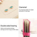 Book Shape Creative Portable Ear Stud Earrings Display Rack Jewelry Storage Box
