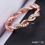 Simple Stylish Ladies Full Rhinestone Twist Modelling Ring(US Size:6), US Size:6