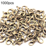 1000 PCS 12mm DIY Jewelry Accessories High-quality Alloy Lobster Claw, 1000 PCS