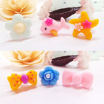 100 PCS Children Cute Cartoon Resin Flower Animal Heart Bow-knot Ring, Smooth Surface, Smooth Surface, 100 PCS