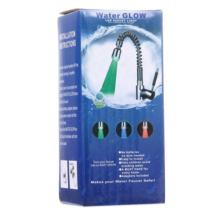 SDF-B2 1 LED ABS Temperature Sensor RGB LED Faucet Light Water Glow Shower, Size: 78 x 28mm, Interface: 22mm (Silver), SDF-B2