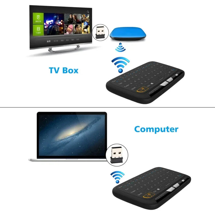 H18 2.4GHz Mini Wireless Air Mouse QWERTY Keyboard with Touchpad / Vibration for PC, TV, H18 Wireless Keyboard