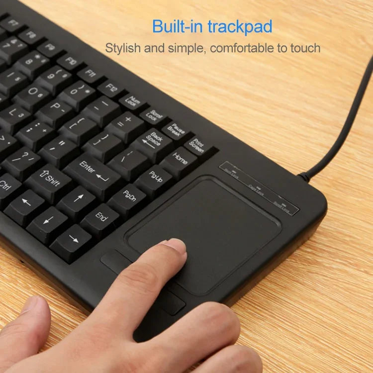 DS-8800 PS / 2 Interface Prevent Water Splashing Laser Engraving Character One-piece Wired Touchpad Keyboard, Length: 1.5m, DS-8800 PS/2