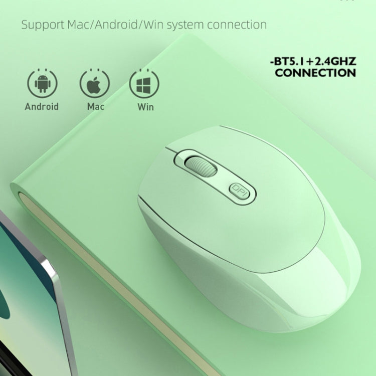 HXSJ M107 4-buttons 1600 DPI 2.4GHz Wireless Mouse, Battery Version, Dual Mode Rechargeable