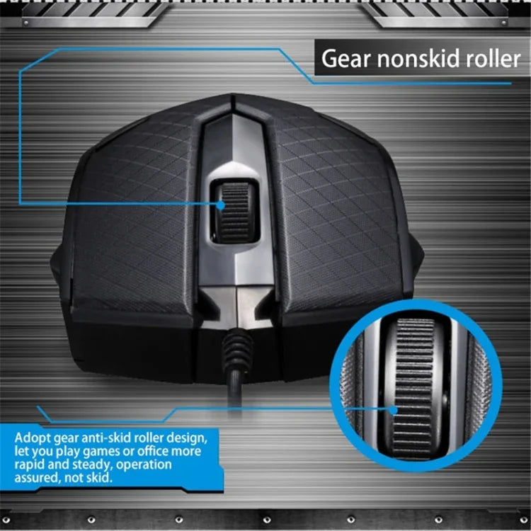 Chasing Leopard 129 USB Universal Wired Optical Gaming Mouse with Counter Weight, Length: 1.3m, 129