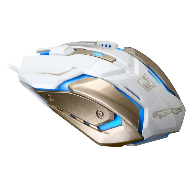 Chasing Leopard K1 USB 1600DPI Three-speed Adjustable LED Backlight Mute Wired Optical Gaming Mouse, Length: 1.3m