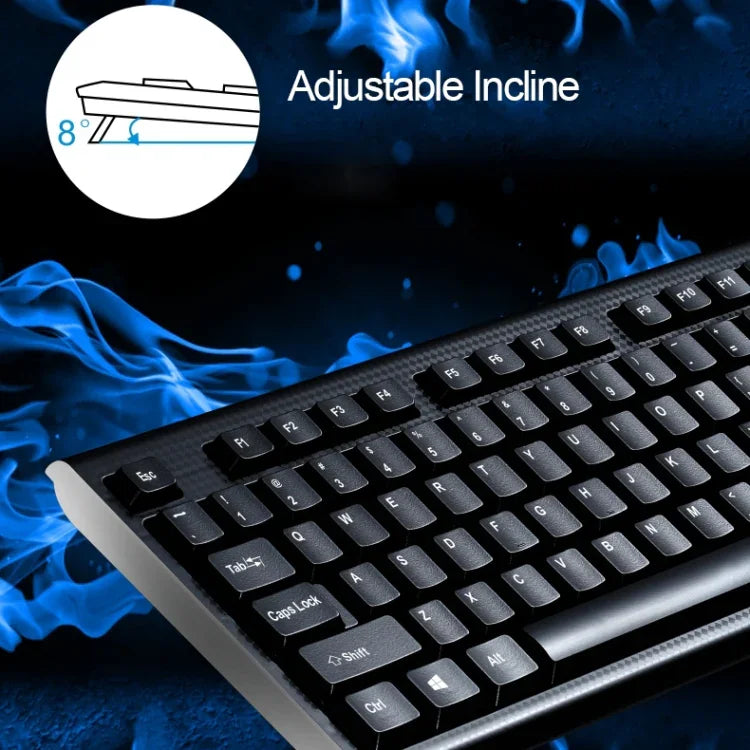 Chasing Leopard Q9 1600 DPI Professional Wired Grid Texture Gaming Office Keyboard + Optical Mouse Kit