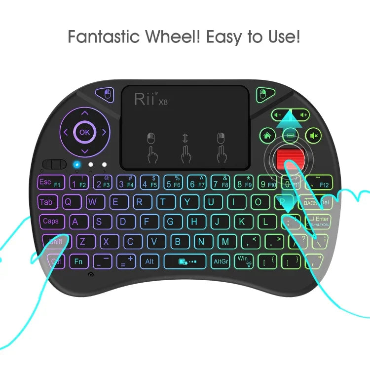 2.5 inch Touchpad Combo with Backlight(Black), Rii X8