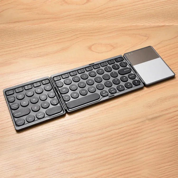 GK408 Three-fold Rechargeable Wireless Bluetooth Keyboard with Touchpad, Support Android / IOS / Windows