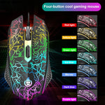 SHIPADOO D620 104-key Wired RGB Color Cracked Backlight Gaming Keyboard Mouse Kit for Laptop, PC