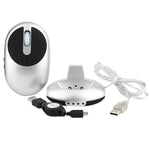 MZ-012 2.4G 1200 DPI Wireless Rechargeable Optical Mouse with 3 Ports USB HUB / Charging Dock