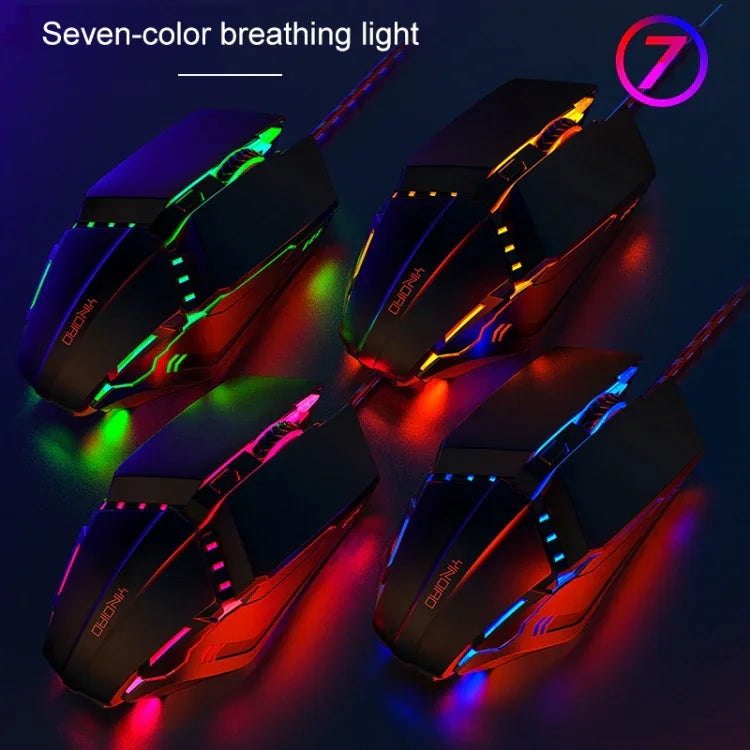 YINDIAO 6 Keys Gaming Office USB Mute Mechanical Wired Mouse, Mute Mouse(Black)