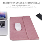 PU01S PU Leather Horizontal Invisible Magnetic Buckle Laptop Inner Bag for 14.1 inch laptops, with Small Bag, 14.1 inch with Small Bag