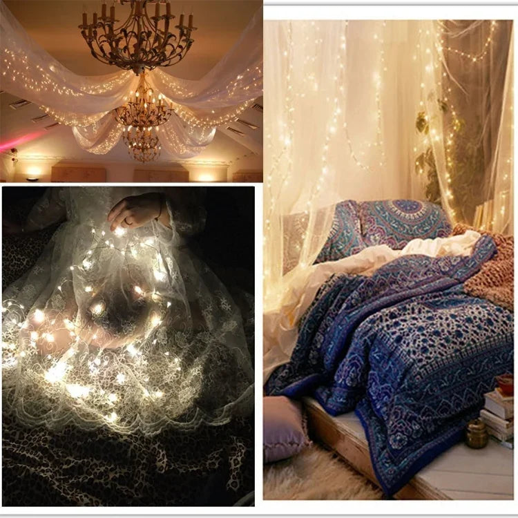 20 LEDs 2700-2900K Rope Fairy Light For Party / Holiday, Length: 2m, DC 6V, 6 PCS 2m