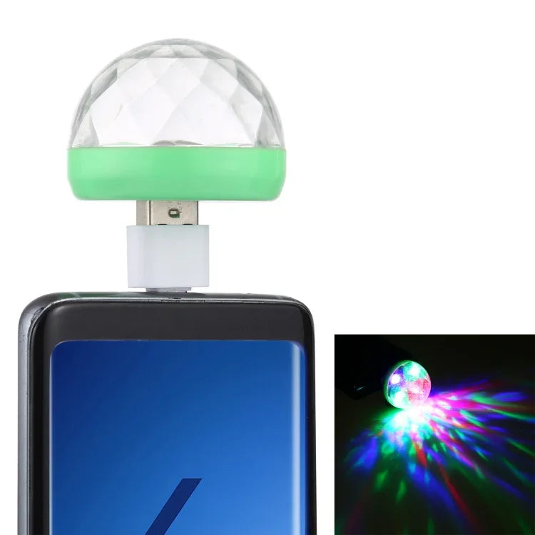 4W RGB USB LED Crystal Magic Ball Stage Light with Type-C Adapter, with Type-C Adapter