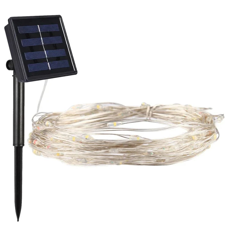 20m 200 LEDs SMD 0603 Solar Panel Silver Wire String Light Fairy Lamp Decorative Light, DC 5V, 20m 200 LEDs Colorful Light, 20m 200 LEDs White Light