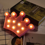 2 x AA Batteries Powered Party Festival Table Wedding Lamp Night Light, Small Crown(Pink), Small Crown(Blue), Small Crown(White)