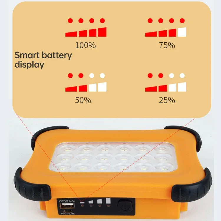 50W 32 LEDs Solar Portable Camping Light Magnetic Lighting Emergency Light with Four Levels of Brightness & Power Bank & Battery Indicator