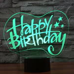 7 Color Discoloration Creative Visual Stereo Lamp Desk Lamp Night Light, Happy Birthday Style