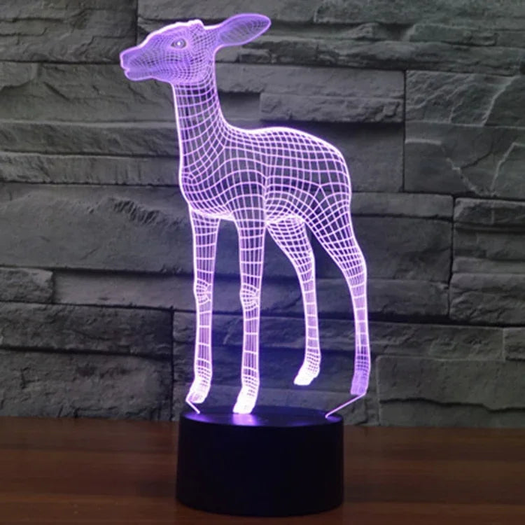7 Color Discoloration Creative Visual Stereo Lamp Desk Lamp Night Light, Deer Style