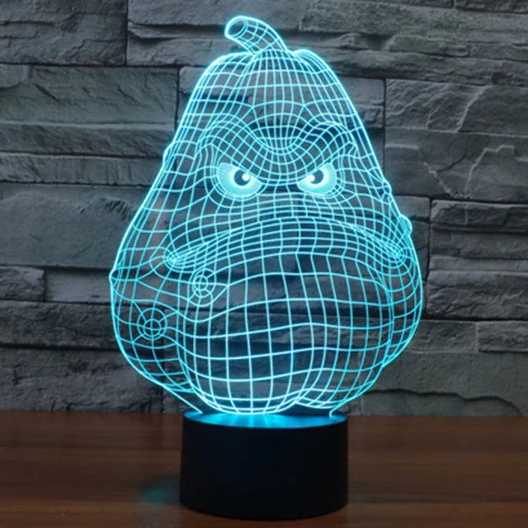 7 Color Discoloration Creative Visual Stereo Lamp Desk Lamp Night Light, White Gourd Style
