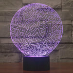 7 Color Discoloration Creative Visual Stereo Lamp Desk Lamp Night Light, Numbers Style